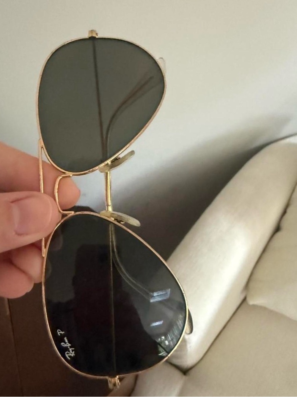 Ray-Ban Gold Frame Sunglasses with Dark Lenses